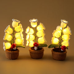 Desktop lily of the valley night light woven lily of the valley small potted plant creative gift wind chime flower