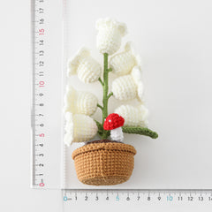 Desktop lily of the valley night light woven lily of the valley small potted plant creative gift wind chime flower