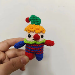 Pendant Hand Knitted Clown Doll