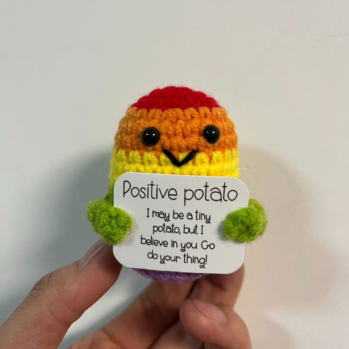 Positive Energy Rainbow Potato Crochet Cute Creative Gift Ornament