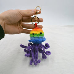 Colourful octopus doll pendant knitting couple creative wool crochet colourful small gifts