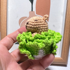 Handmade Crochet Crossdressing Water Dolphin Small Doll Wool Crochet Kapybara Keychain Bag Pendant