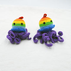 Colourful octopus doll pendant knitting couple creative wool crochet colourful small gifts