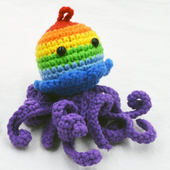 Colourful octopus doll pendant knitting couple creative wool crochet colourful small gifts